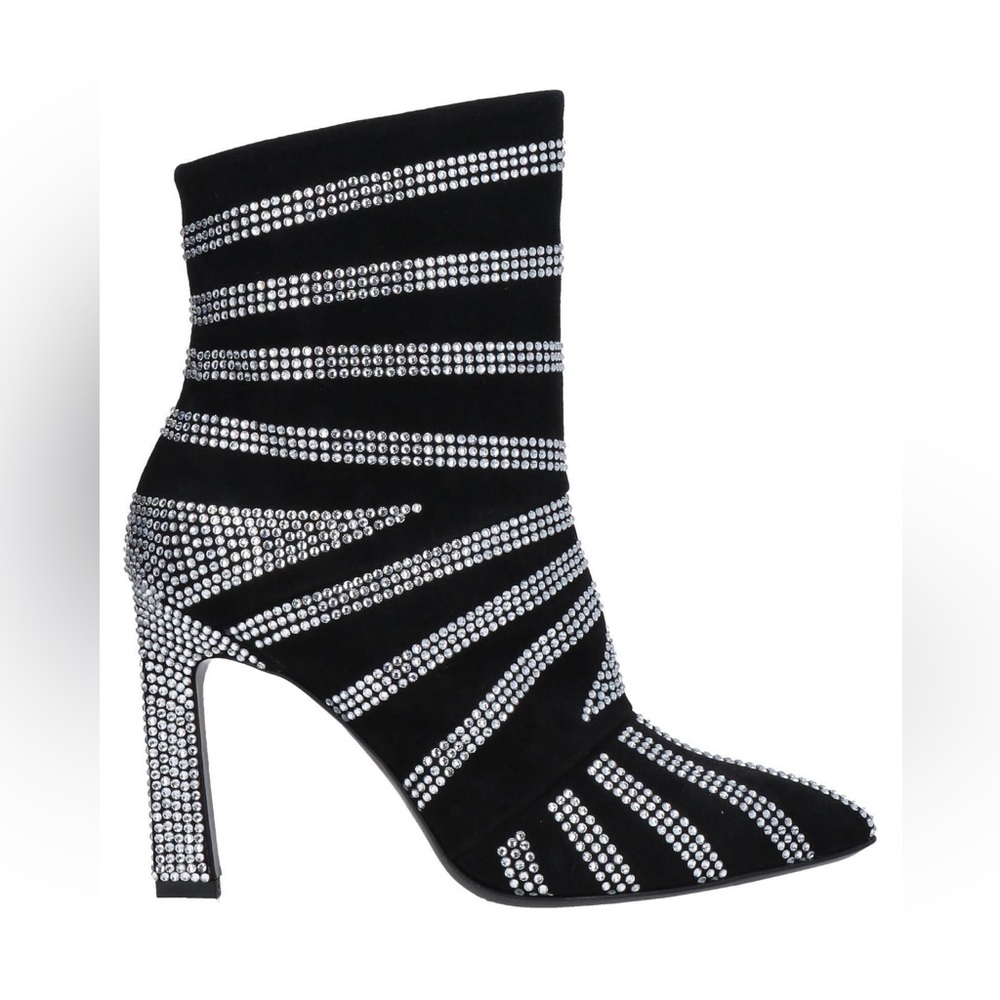 AMEN Italian designer leather & Swarovski heeled boots ,Neiman Marcus
